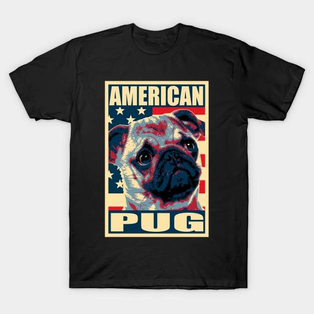 American Pug Poster T-Shirt by Nerd_art